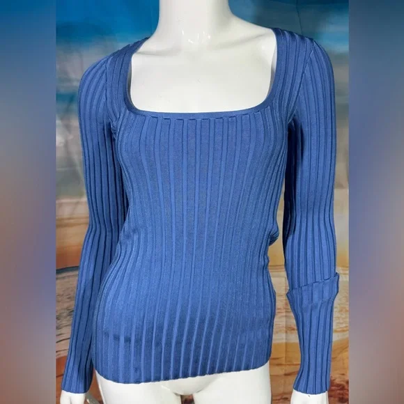 NWT Veronica Beard Clara Ribbed Top - Picture 9 of 10